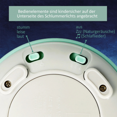 Nachtlicht, mit Schlafliedern & Farbprojektor