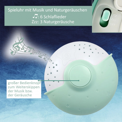 Nachtlicht, mit Schlafliedern & Farbprojektor