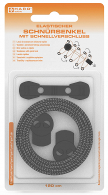 Schnürsenkel mit Schnellverschluss, 1200 mm, schwarz
