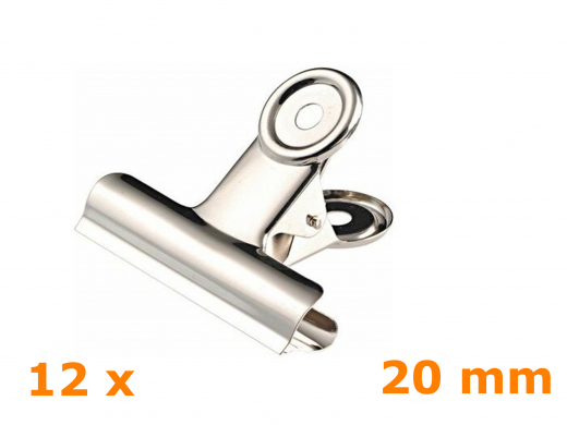 Briefklemmer Metall, Farbe nickel, 20 mm