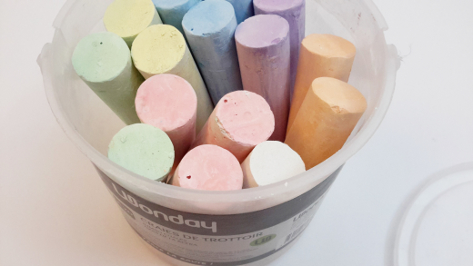 Straßenmalkreide, Kreide, 20x in Eimer