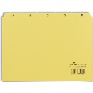 Karteiregister A-Z, 25-teilig, A5, gelb