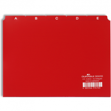 Karteiregister A-Z, 25-teilig, A5, rot