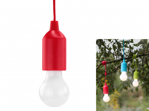 Pendelleuchte mit Batterie, 25 lm, rot