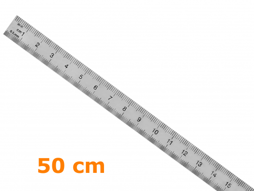 Lineal/Massstab, 500 mm, Metall, biegbar