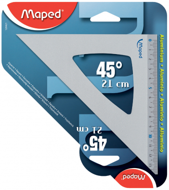 Zeichendreieck 45 Grad, 210 mm Aluminium