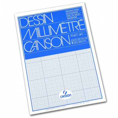 Millimeterpapier, DIN A4, 90 g, 12 Blatt