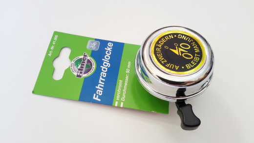 Fahrradglocke, Veloglocke, Ring Chrom