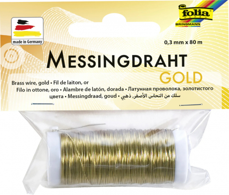 Golddraht, 0,3 mm x 80 m, gold, aus Messing