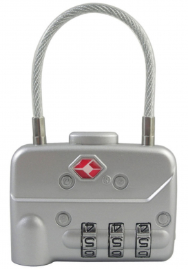 Zahlen-Gepäckschloss TSA, aus Edelstahl
