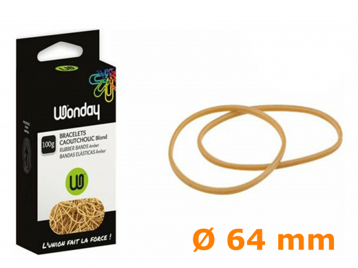 Gummiringe, natur, 64 mm, 100 g
