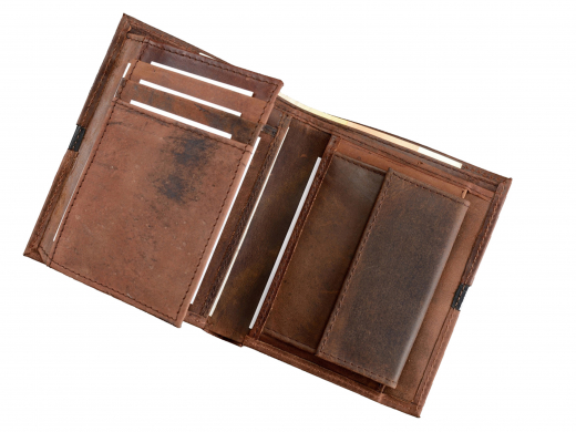 Geldbörse, Leder, braun, Hochformat