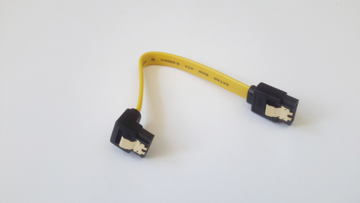 SATA II Kabel, 10 cm, gelb, gewinkelt