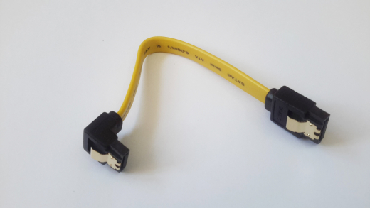 SATA II Kabel, 10 cm, gelb, gewinkelt