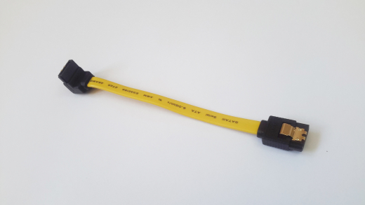 SATA II Kabel, 10 cm, gelb, gewinkelt