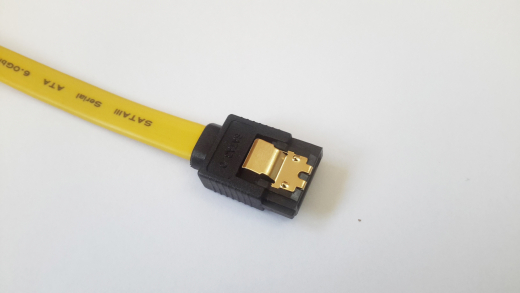SATA II Kabel, 10 cm, gelb, gewinkelt