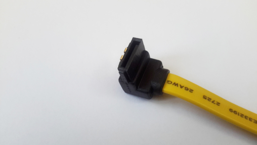 SATA II Kabel, 10 cm, gelb, gewinkelt