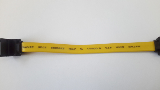 SATA II Kabel, 10 cm, gelb, gewinkelt