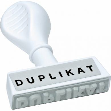 Stempel DUPLIKAT, Abdruckbreite 45 mm