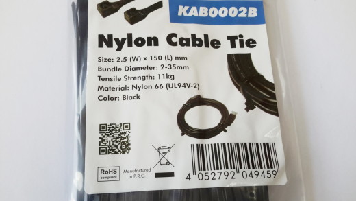 Kabelbinder, 100x, schwarz, 150 x 2.5mm