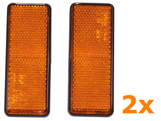 Reflektor für Anhänger, 2x, eckig orange