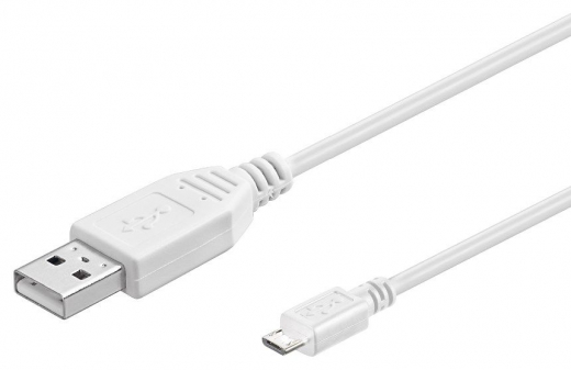 USB Micro Kabel, 15 cm, Weiss