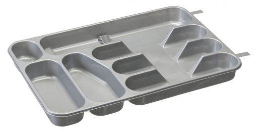 Besteckkasten, 7 Fächer, silber