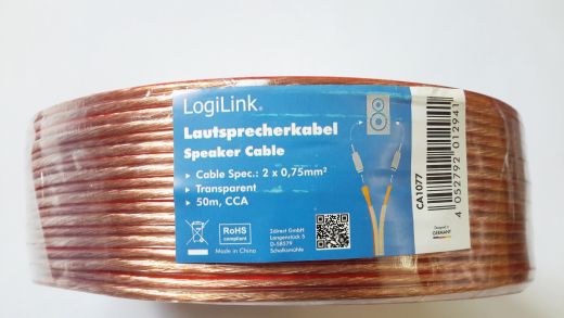 Lautsprecherkabel 50 m, 2x 0.75 mm2