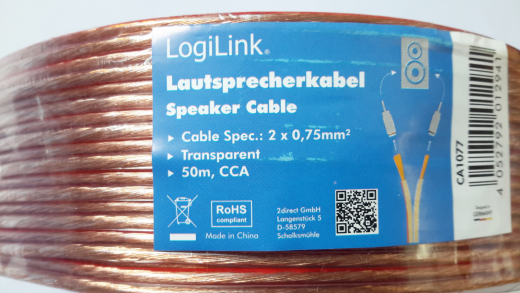 Lautsprecherkabel 50 m, 2x 0.75 mm2