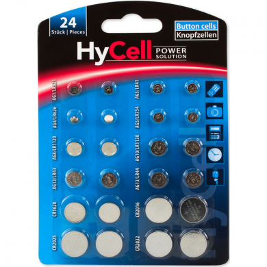 Knopfzelle Set, 24 St, 1.5+3V, Li+Alkali