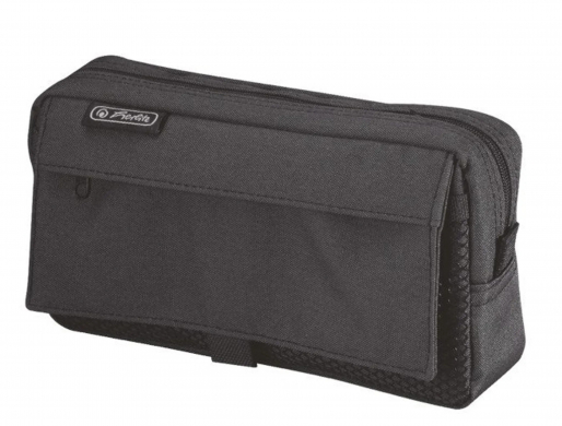 Etui mit Netztasche, Polyester, schwarz