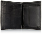 Kombi-Brieftasche, Leder, schwarz