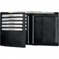 Kombi-Brieftasche, Leder, schwarz