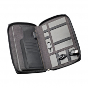 Reisebrieftasche mit Powerbank anthrazit