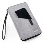 Reisebrieftasche mit Powerbank grau