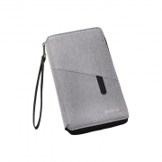 Reisebrieftasche mit Powerbank grau