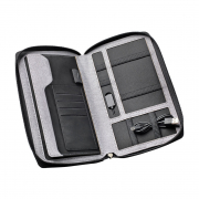 Reisebrieftasche mit Powerbank grau