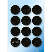 Filzgleiter 22 mm,12 Stück,  schwarz