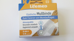 Mullbinde, elastisch, weiss, 60 mm x 4 m