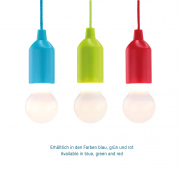 Pendelleuchte mit Batterie, 25 lm, blau
