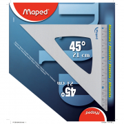 Zeichendreieck 45 Grad, 210 mm Aluminium