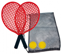 Beachtennis-Set, schwarz/rot