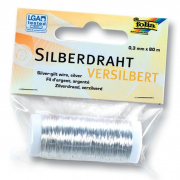 Silberdraht, 0,3 mm x 80 m, versilbert, aus Kupfer