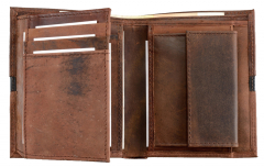 Geldbörse, Leder, braun, Hochformat