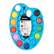 Wasserfarben auf Palette, 12 Farben
