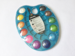 Wasserfarben auf Palette, 12 Farben