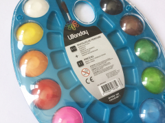 Wasserfarben auf Palette, 12 Farben
