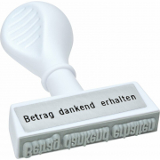 Stempel BETRAG DANKEND ERHALTEN, Abdruckbreite 45 mm