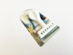 Stempel BEZAHLT, Abdruckbreite 45 mm
