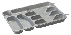 Besteckkasten, 7 Fächer, silber